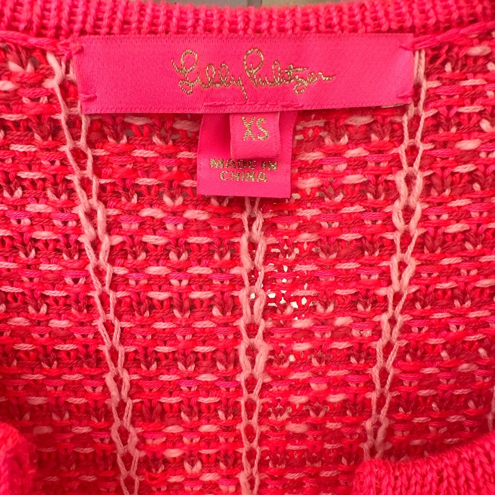 Lilly Pulitzer Simora Spicy Coral Fringe Tweed Jacket - XS - Picture 5 of 7